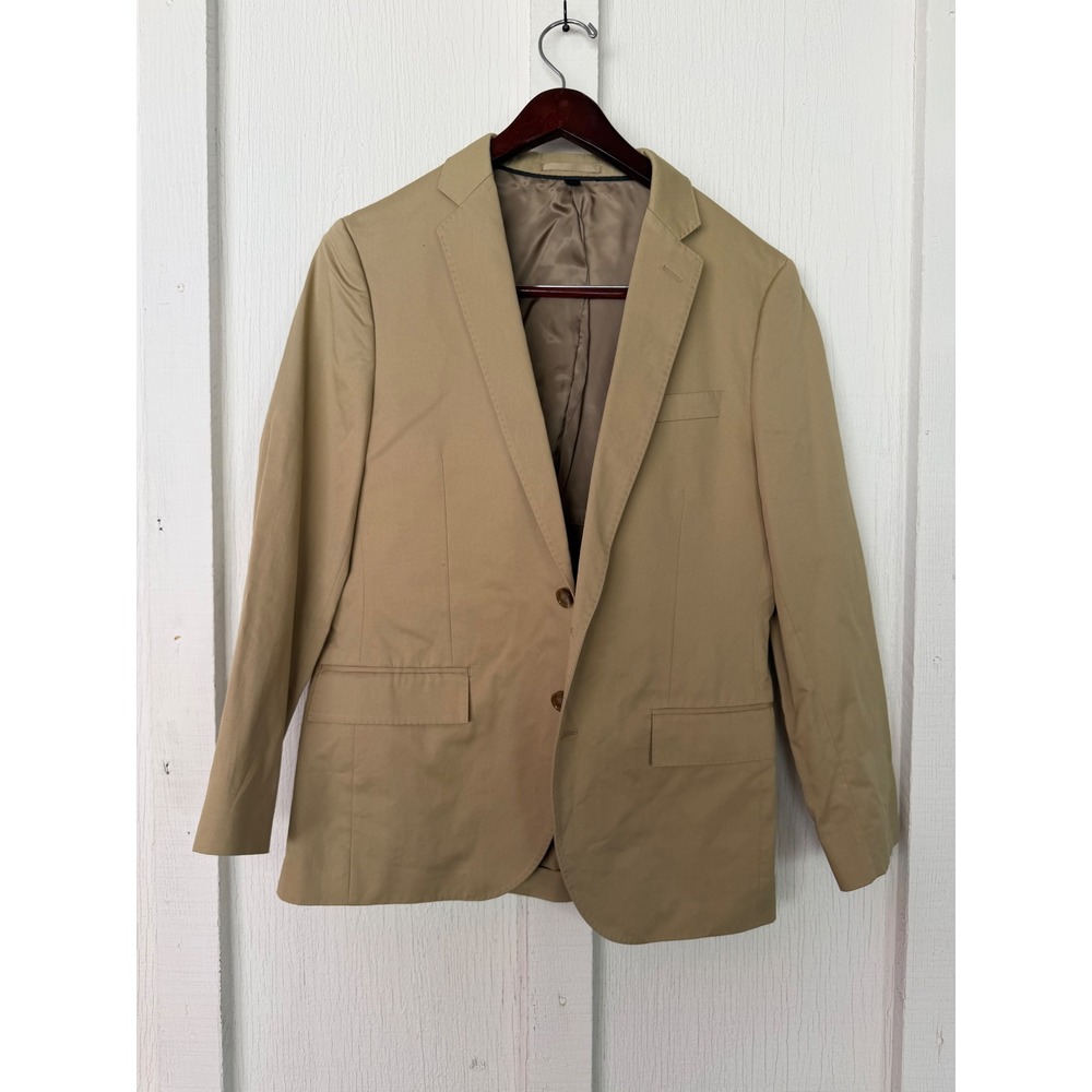 J.Crew Ludlow Blazer 38S Mens Khaki Tan Larusmiani Italian Cotton Sport Coat
